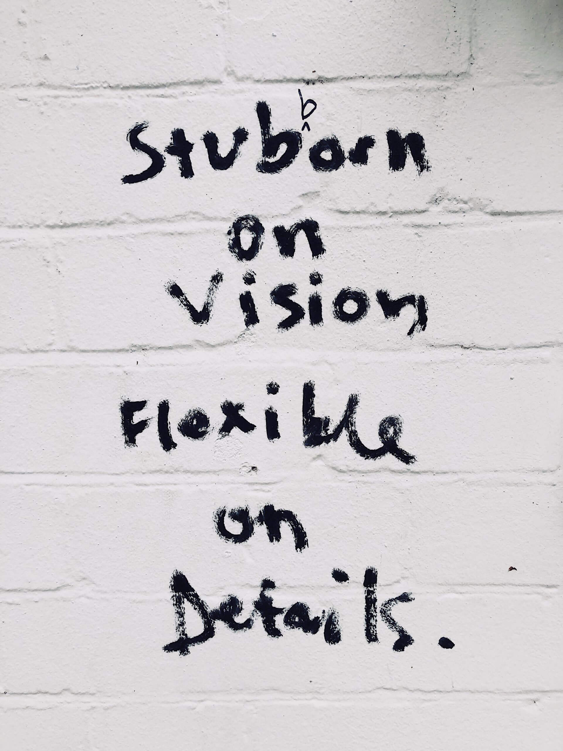 Quote: stub(b)orn on vision - flexible on Details